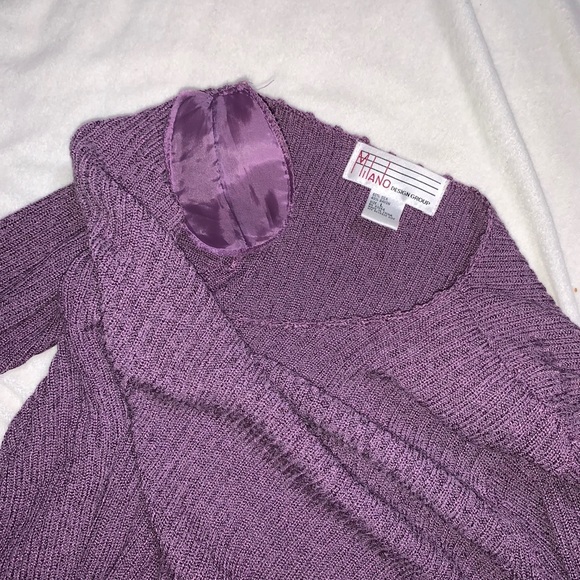 Purple Vintage Sweater with Shoulder Pads - Picture 3 of 4